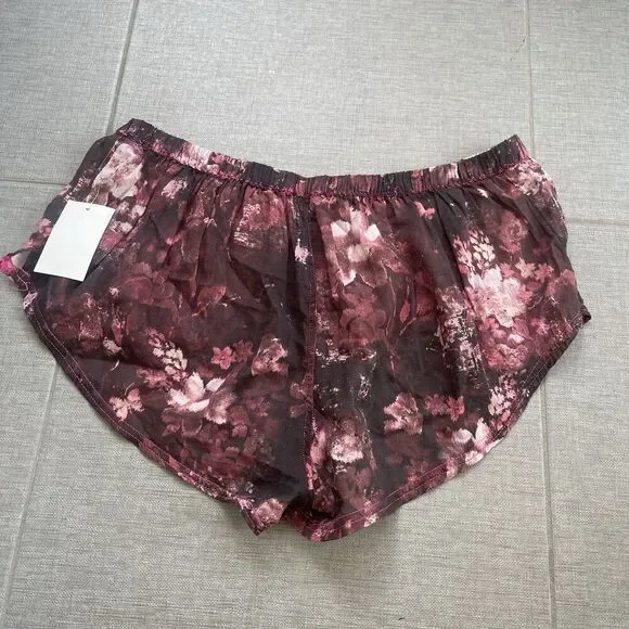 FREE PEOPLE Forget Me Not Cotton Blend Short Pajamas Medium NEW Lounge Floral